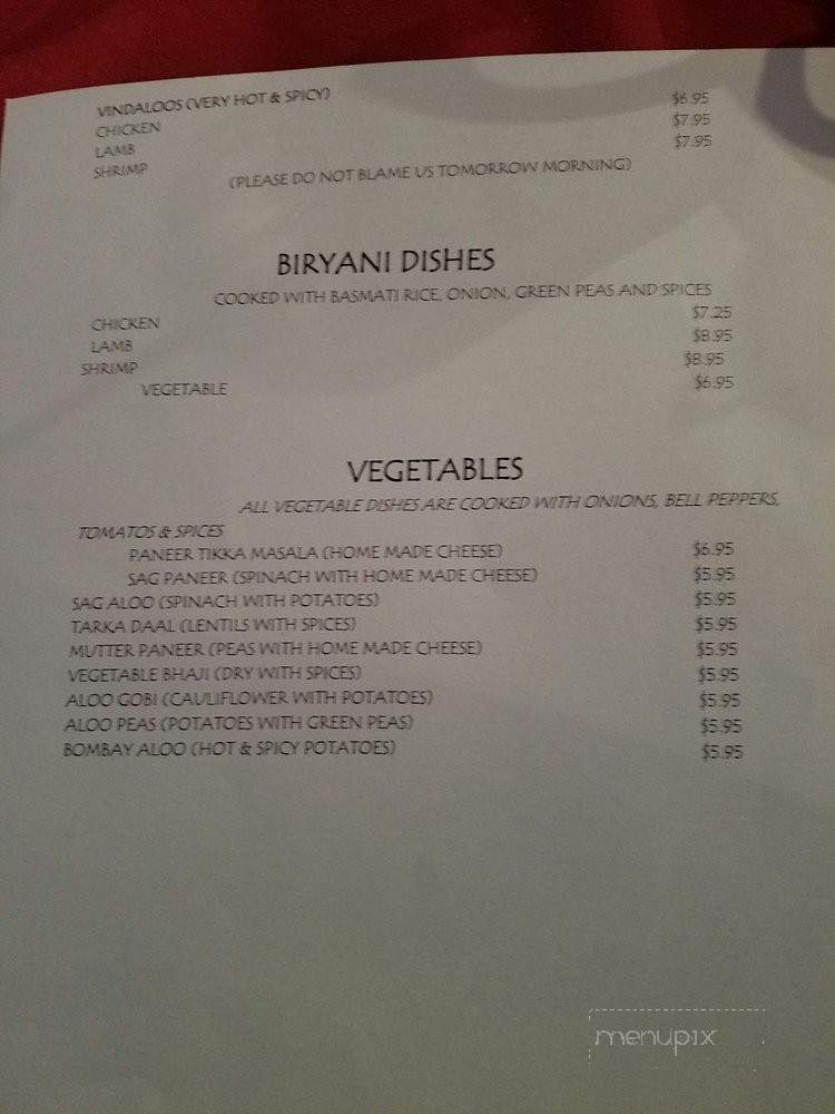 Touch of India - Johns Creek, GA menu_pic