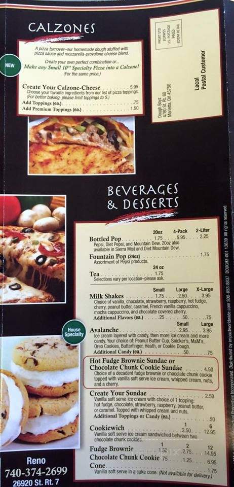 Dough Boyz Pizzaria - Marietta, OH menu_pic