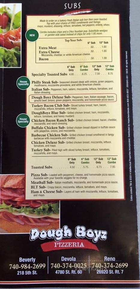 Dough Boyz Pizzaria - Marietta, OH menu_pic