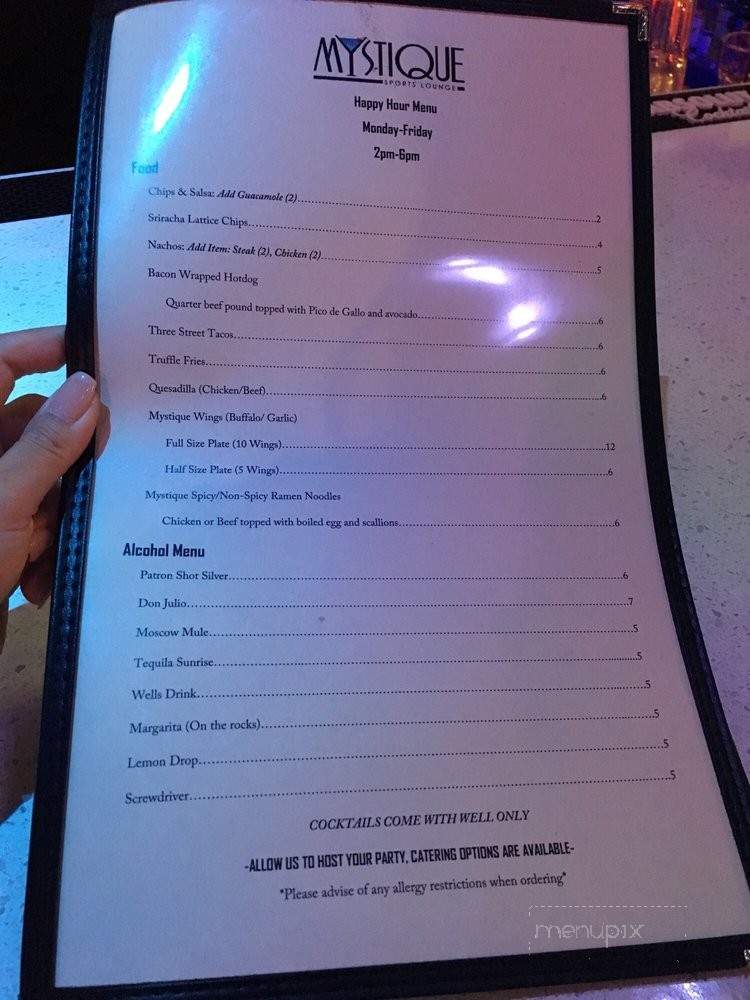 Mystique Sports Lounge - Lake Forest, CA menu_pic