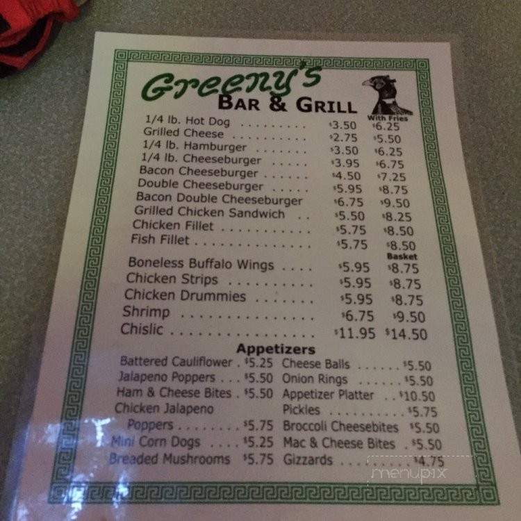 Greeny's - Doland, SD menu_pic