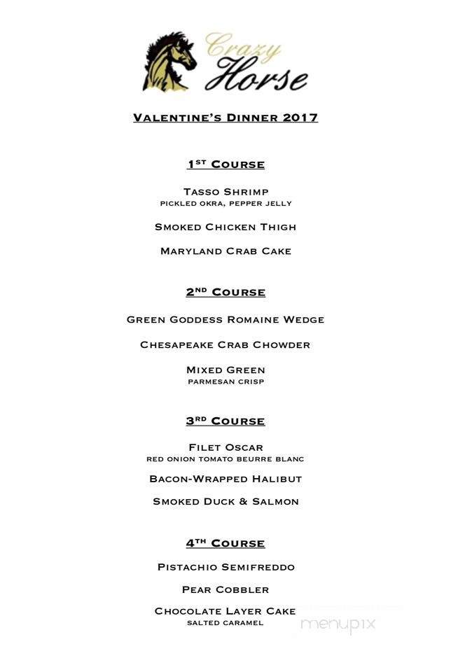 Crazy Horse Southern Cuisine - Trussville, AL menu_pic