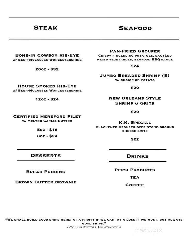 Crazy Horse Southern Cuisine - Trussville, AL menu_pic