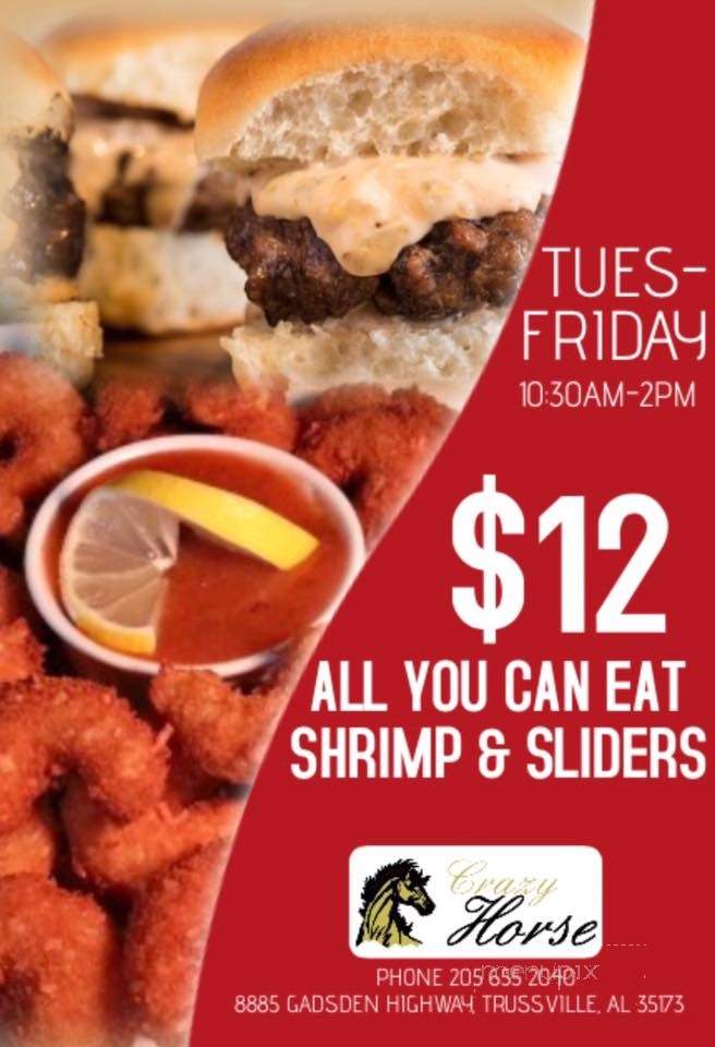 Crazy Horse Southern Cuisine - Trussville, AL menu_pic