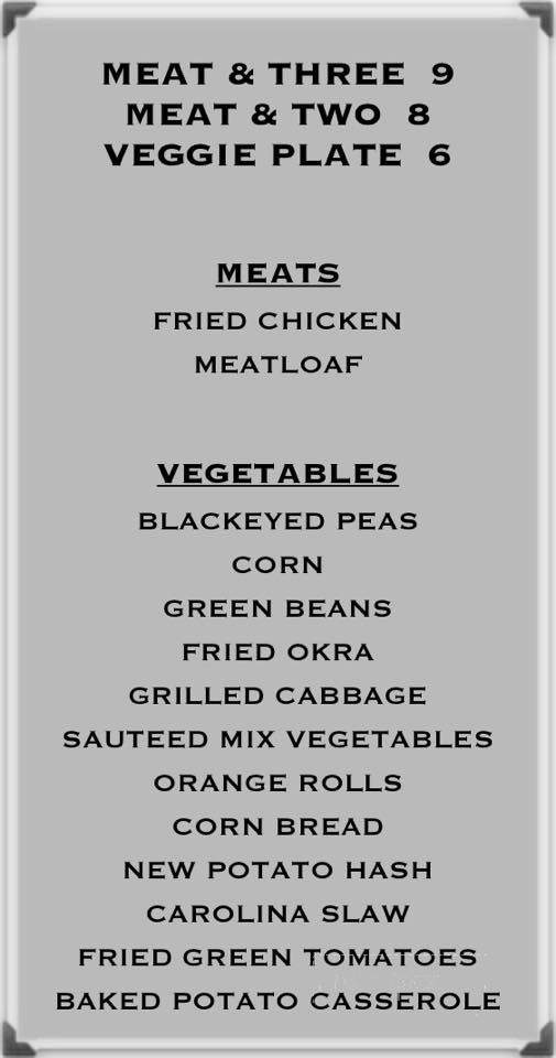 Crazy Horse Southern Cuisine - Trussville, AL menu_pic