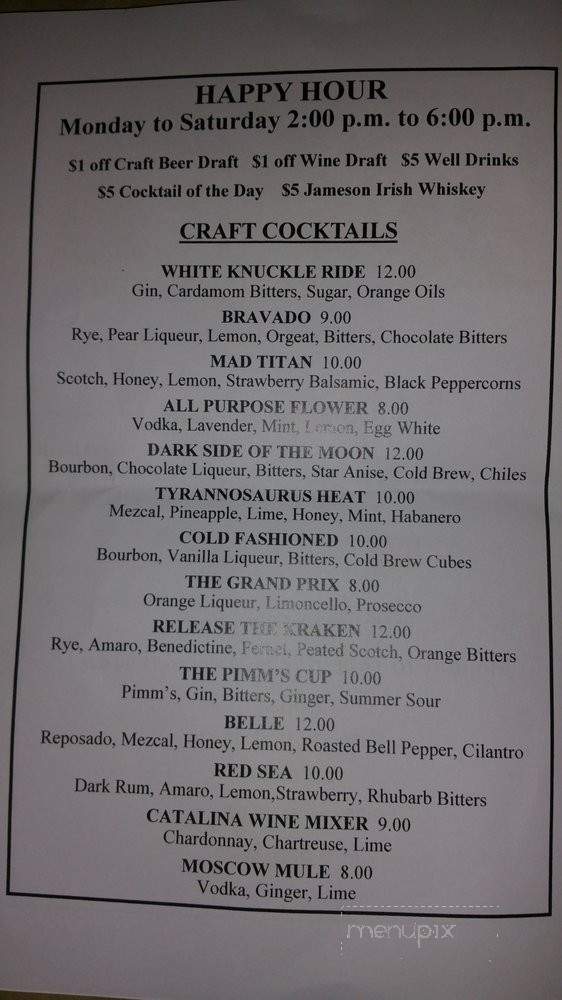 Palate Craft & Eatery - Honolulu, HI menu_pic