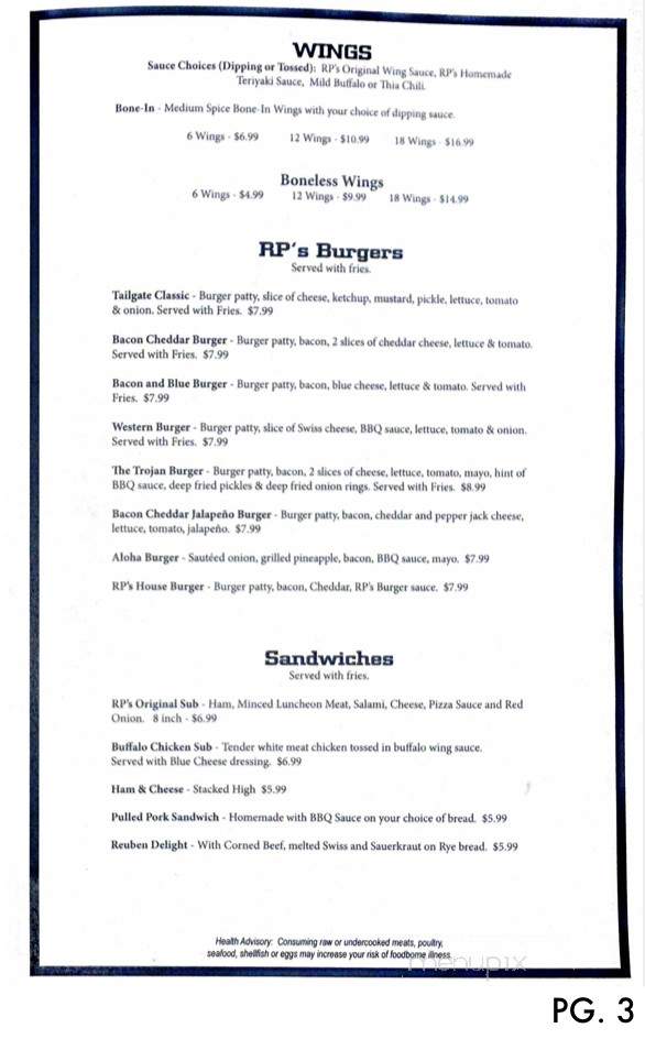 RP's Pizza - Muncie, IN menu_pic