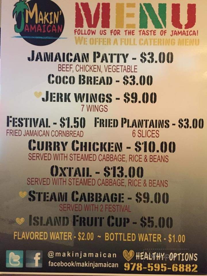 Makin Jamaican - Malden, MA menu_pic