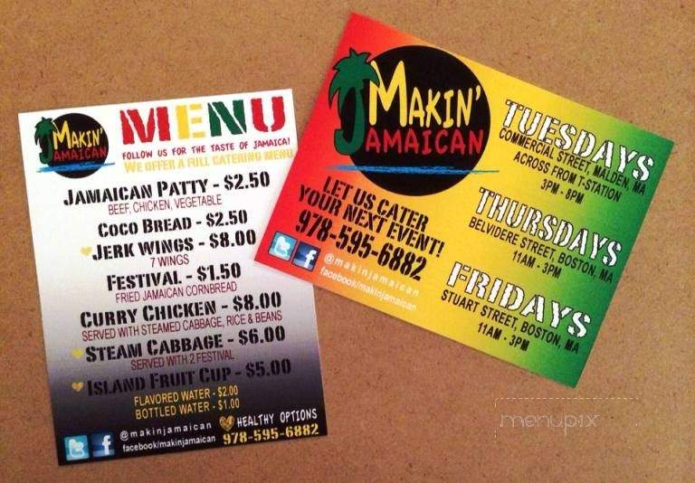 Makin Jamaican - Malden, MA menu_pic
