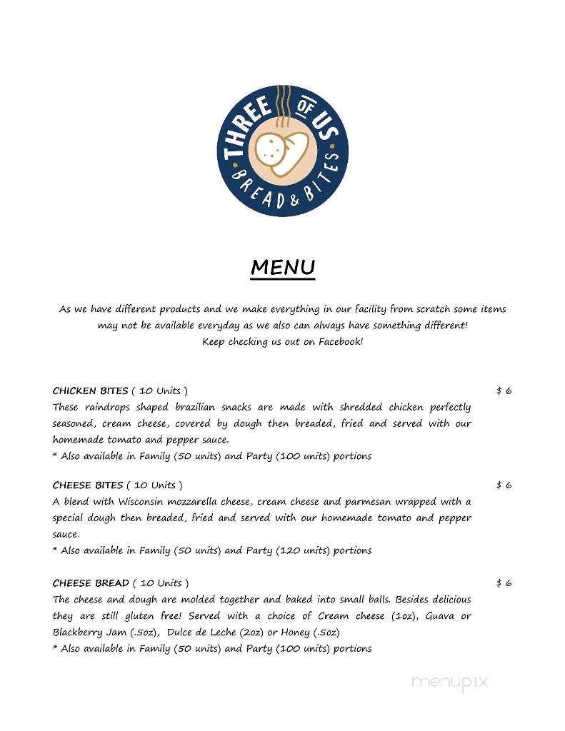 Three of Us Bread and Bites - Richmond Hill, GA menu_pic