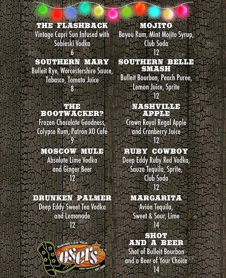 Losers Bar and Grill - Las Vegas, NV menu_pic