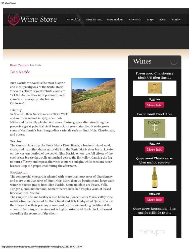 Santa Barbara Wine Club - Los Olivos, CA menu_pic
