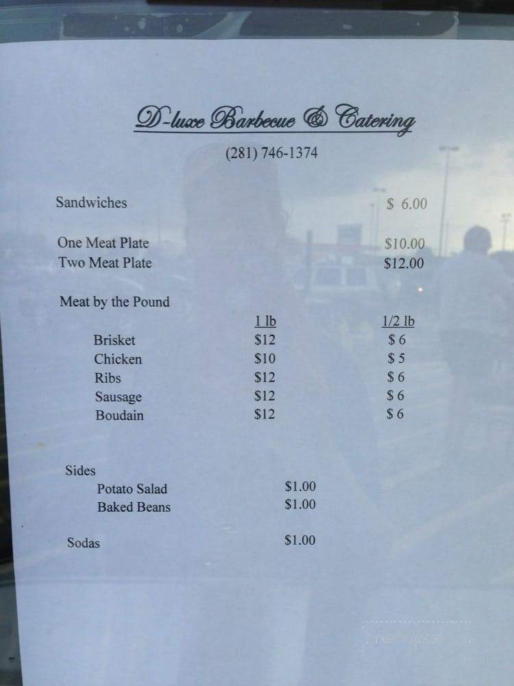 D -Luxe BBQ and Catering - Cypress, TX menu_pic