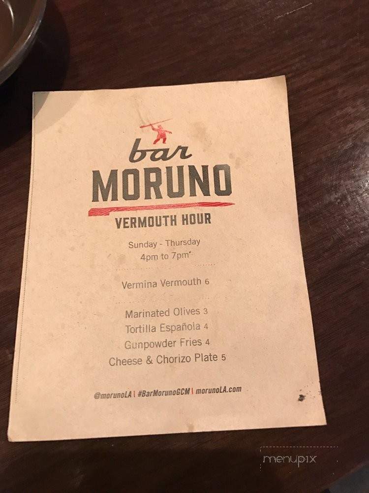 Bar Moruno - Los Angeles, CA menu_pic