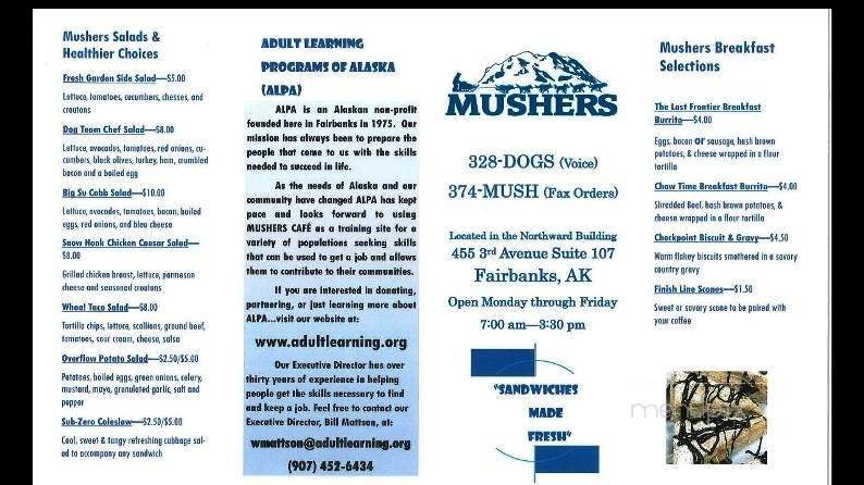 Mushers Cafe - Fairbanks, AK menu_pic