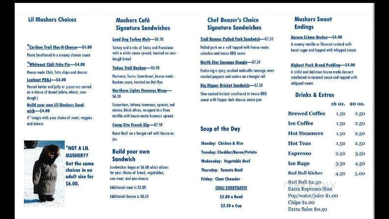 Mushers Cafe - Fairbanks, AK menu_pic