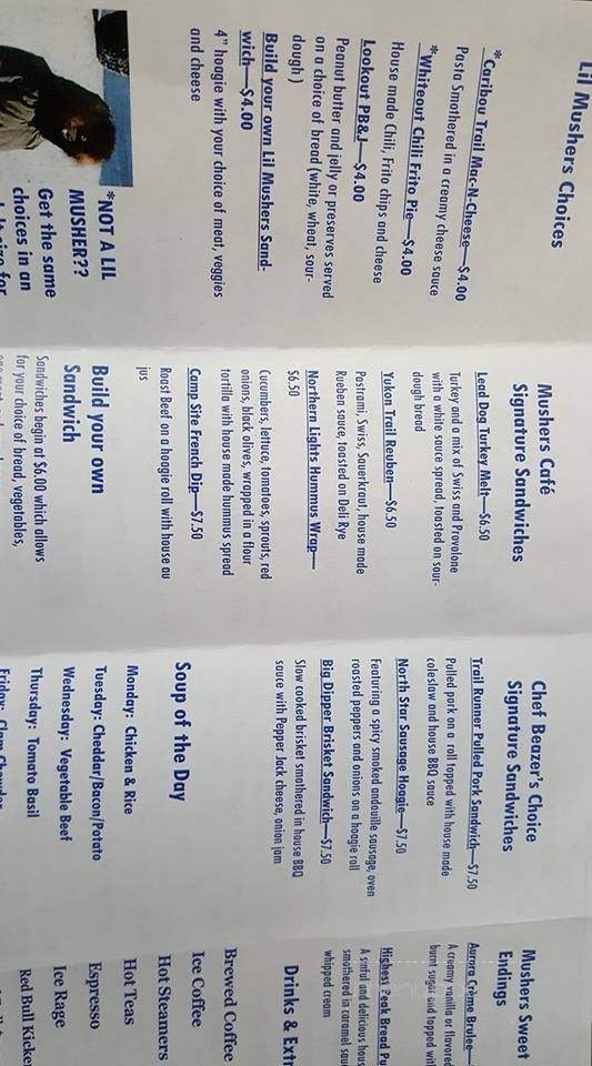 Mushers Cafe - Fairbanks, AK menu_pic