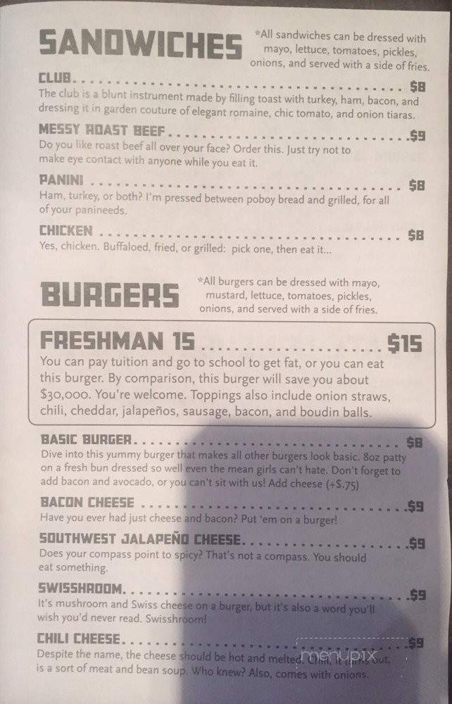 The Dive Bar & Grill - Baton Rouge, LA menu_pic