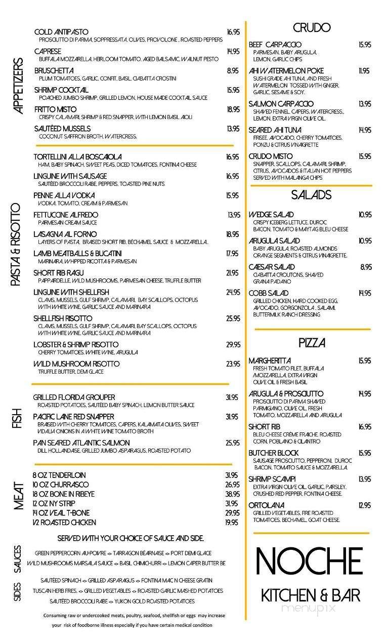Noche Kitchen and Bar - Kendall, FL menu_pic