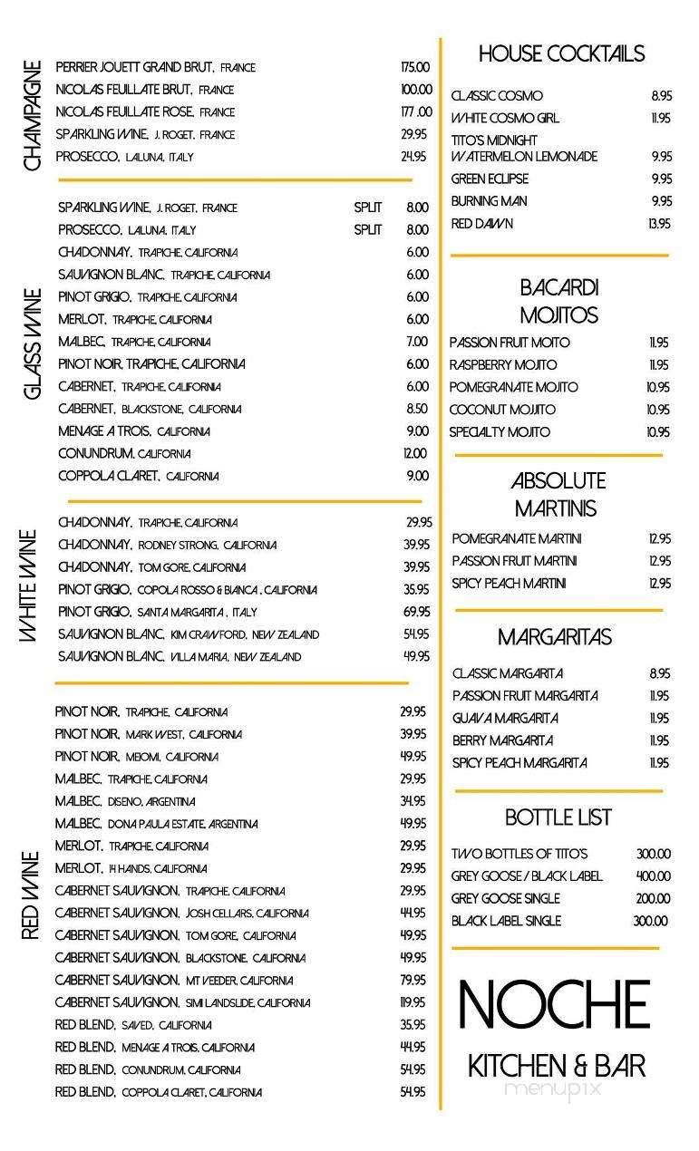 Noche Kitchen and Bar - Kendall, FL menu_pic