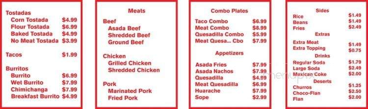 Tostadas & Tacos - Las Vegas, NV menu_pic