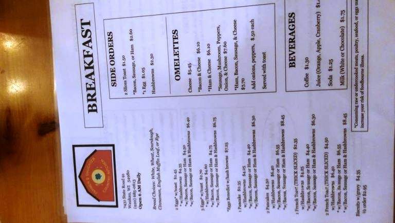 Farmers Daughter Country Kitchen - Waukau, WI menu_pic