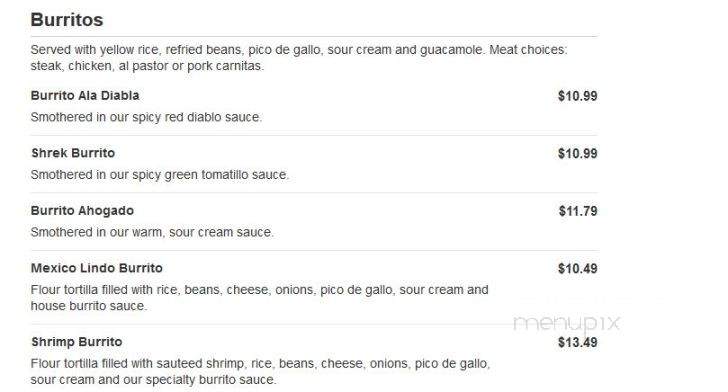 Mexico Lindo Restaurant and Bar - West Palm Beach, FL menu_pic