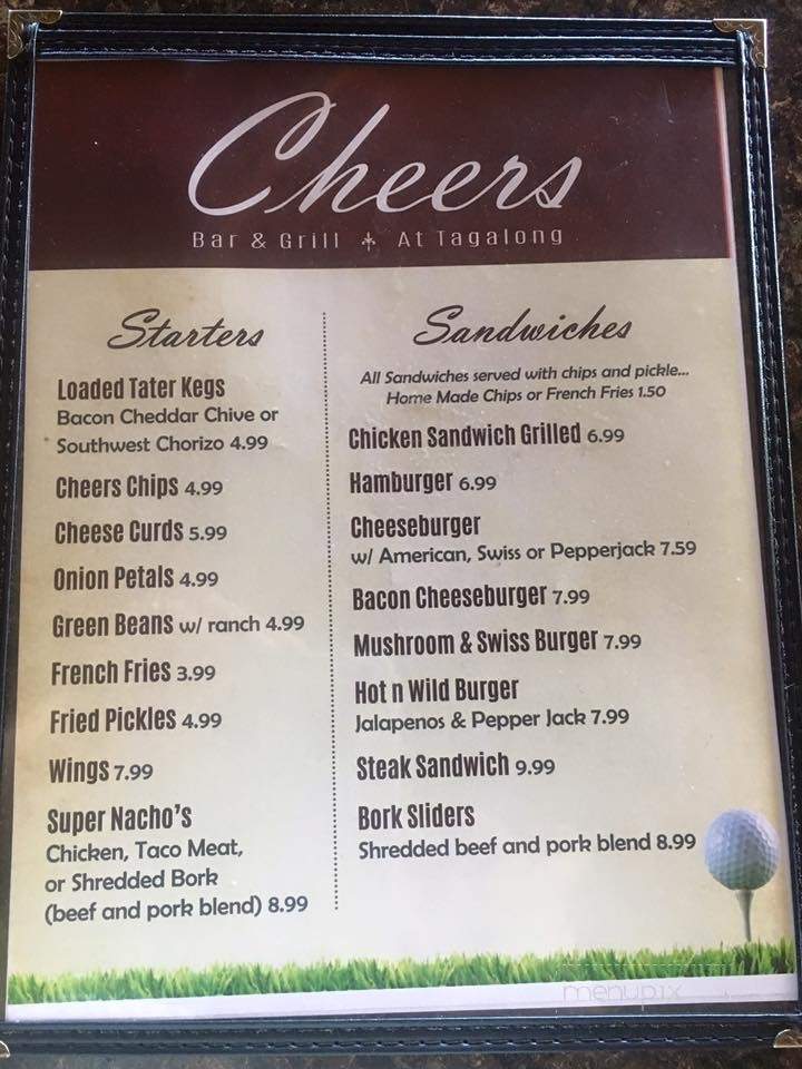 Cheer's Bar & Grill at Tagalong - Birchwood, WI menu_pic