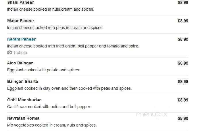 Mehal Indian Cuisine - Simi Valley, CA menu_pic