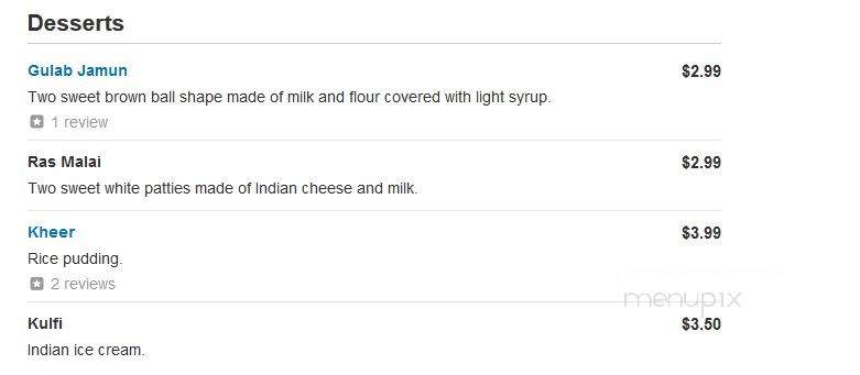 Mehal Indian Cuisine - Simi Valley, CA menu_pic