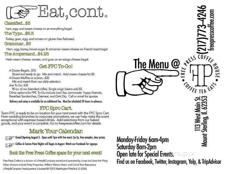 Free Press Coffee - Mount Sterling, IL menu_pic