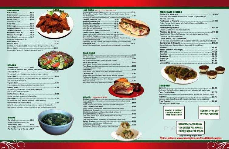 El Rincon Pizza - Poughkeepsie, NY menu_pic