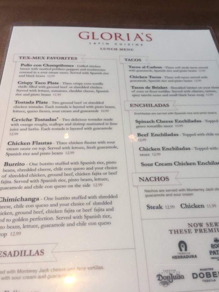 Gloria's Latin Cuisine - Friendswood, TX menu_pic