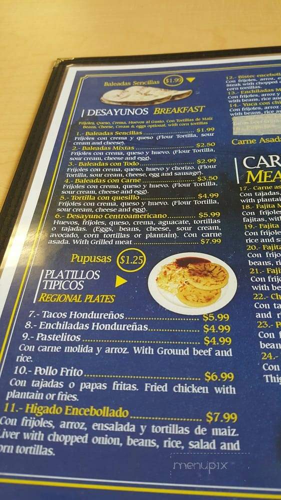 El Merendero - Fort Worth, TX menu_pic