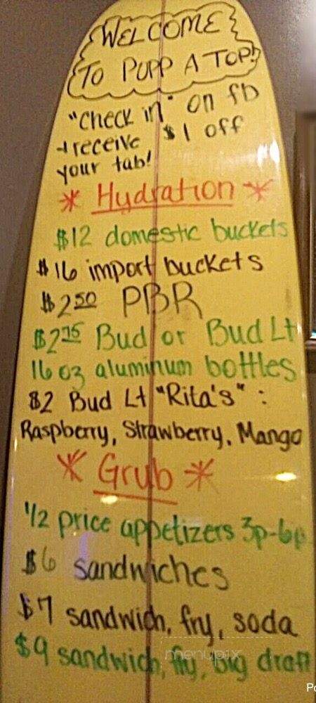 Popp A Top - Lafayette, IN menu_pic