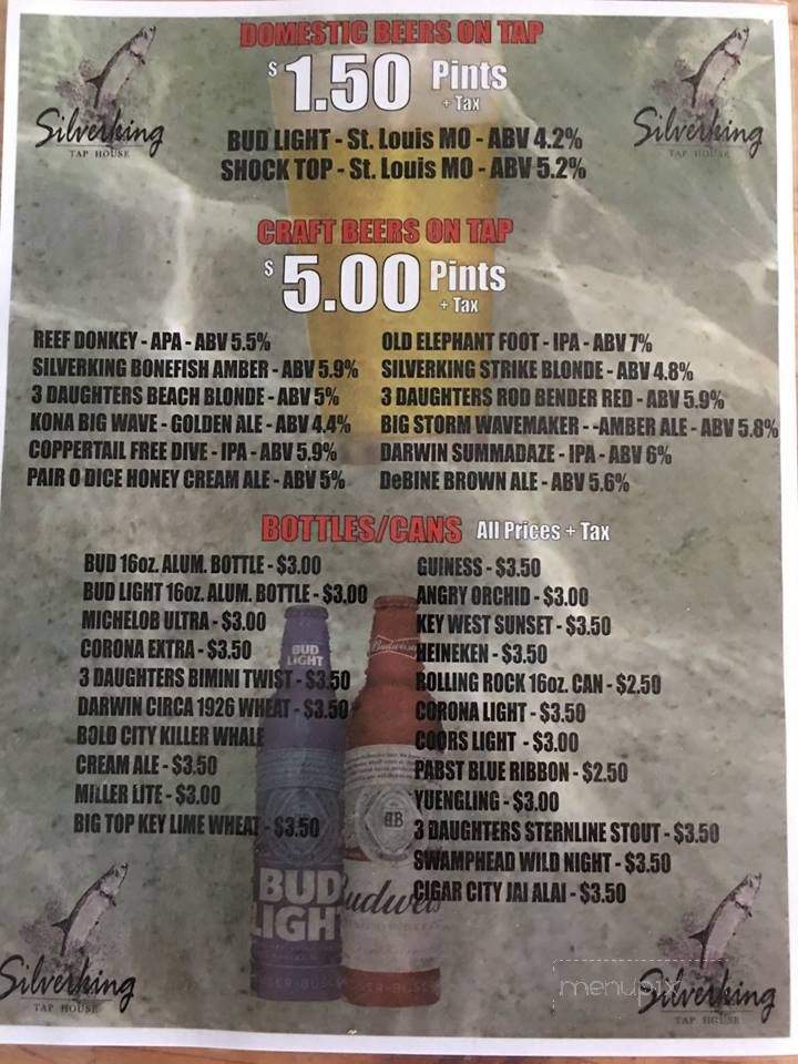 Silverking Tap House - Tampa Bay, FL menu_pic
