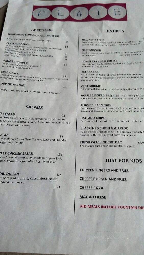 PLate - Prior Lake, MN menu_pic