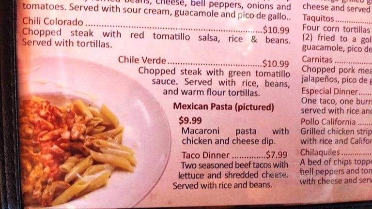 La Pachanga2 Mexican Restaurant - La Plata, MO menu_pic