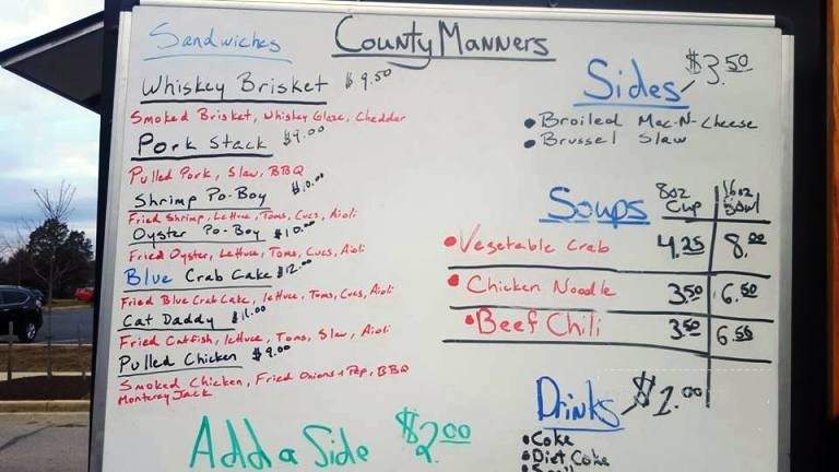 County Manners - Indian Head, MD menu_pic