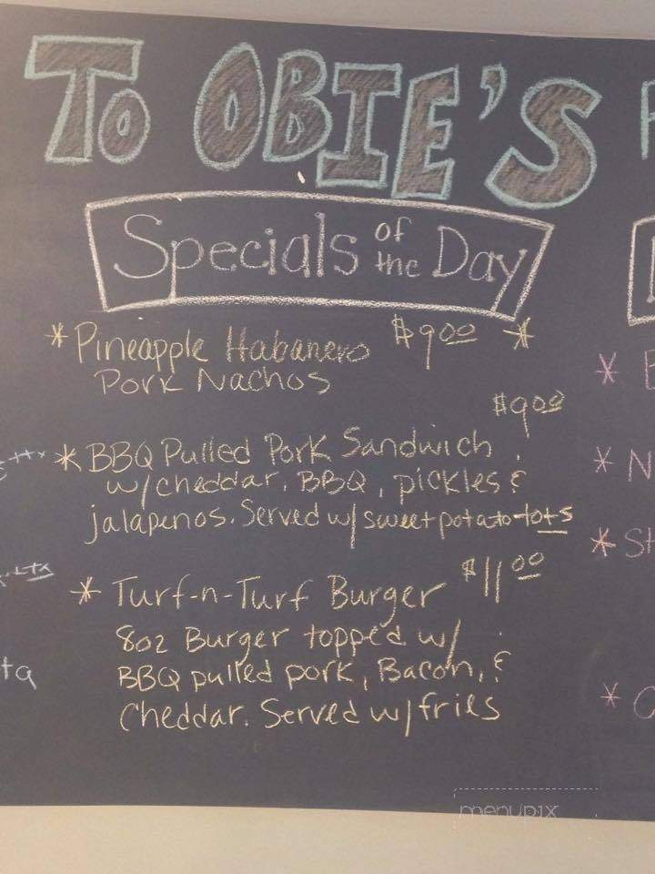 Obie's Pizza & Grub - Glastonbury, CT menu_pic