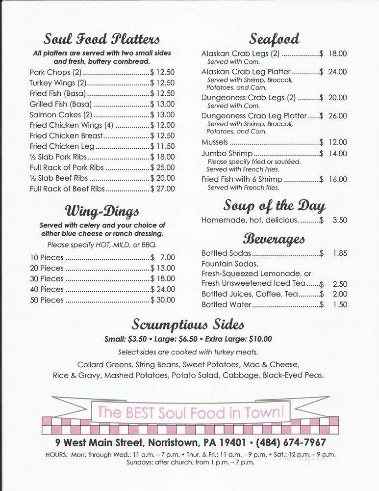 Diva's Kitchen - Norristown, PA menu_pic
