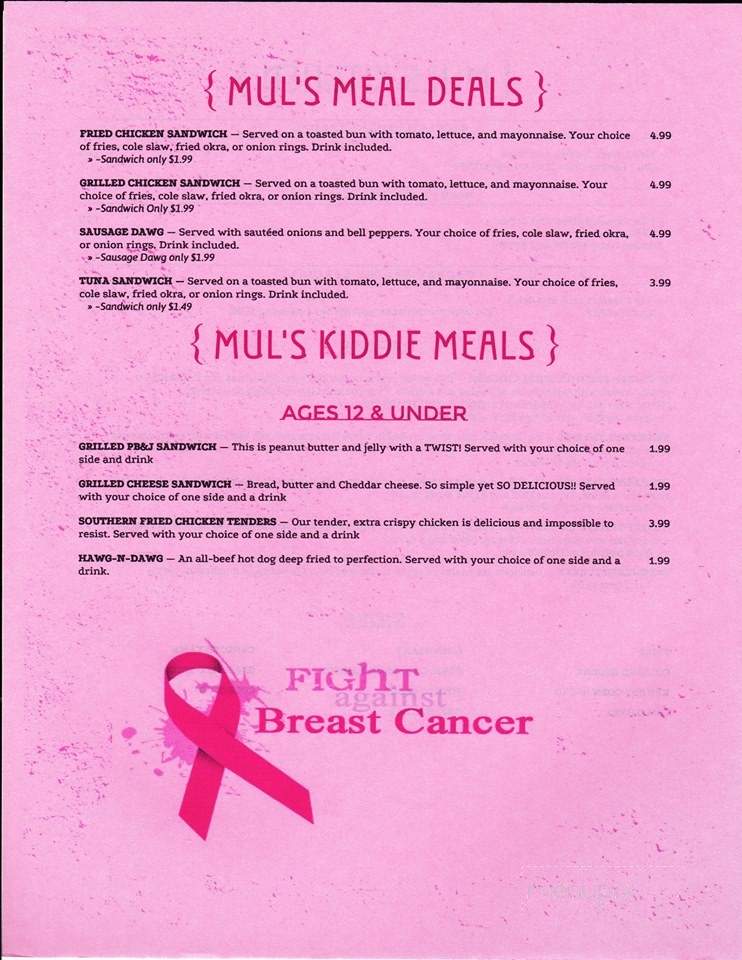 Mul's Kitchen - Smiths Station, AL menu_pic