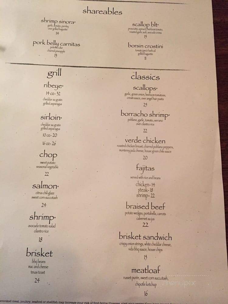Vida Lounge & Restaurant - Omaha, NE menu_pic