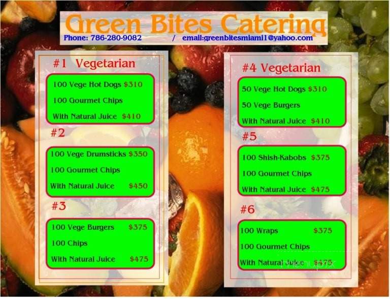 Green Bites Natural Eats - Miami, FL menu_pic