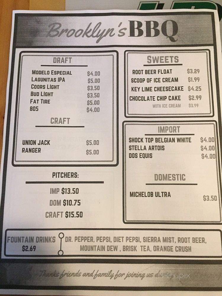 Brooklyn BBQ - Bakersfield, CA menu_pic