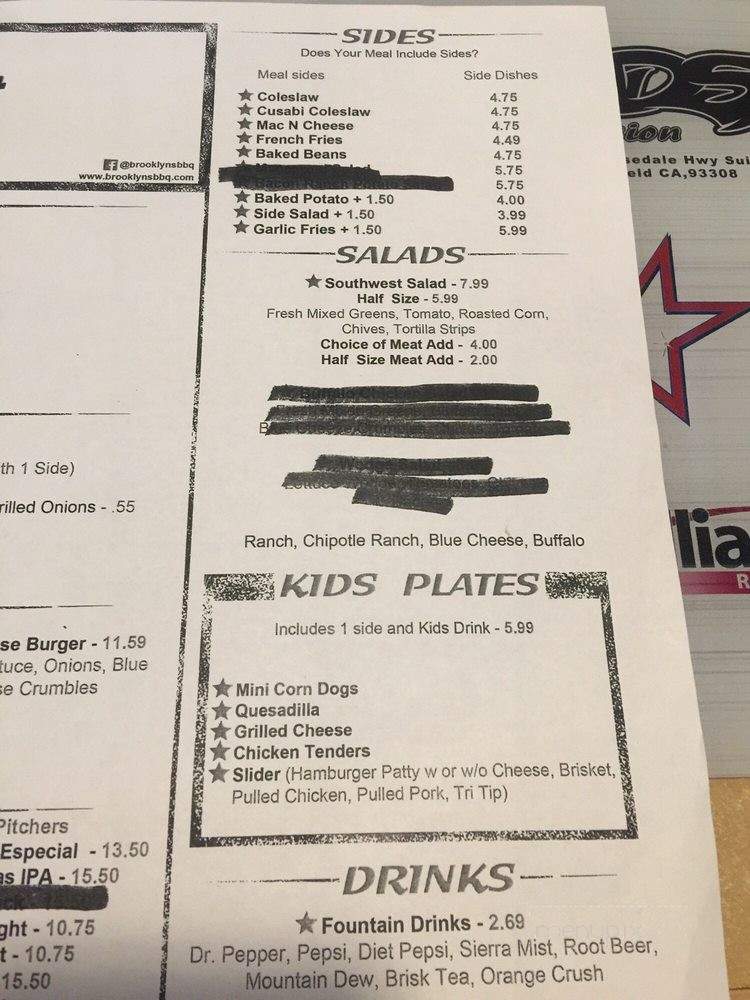 Brooklyn BBQ - Bakersfield, CA menu_pic