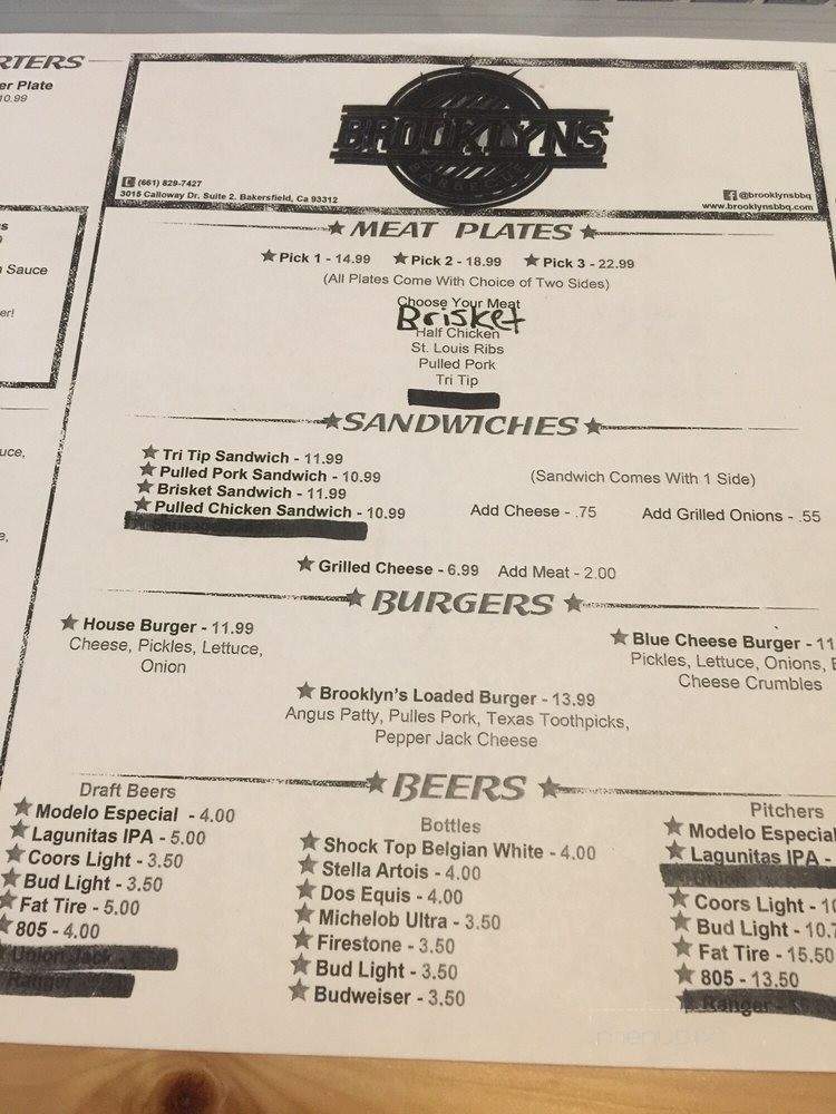 Brooklyn BBQ - Bakersfield, CA menu_pic
