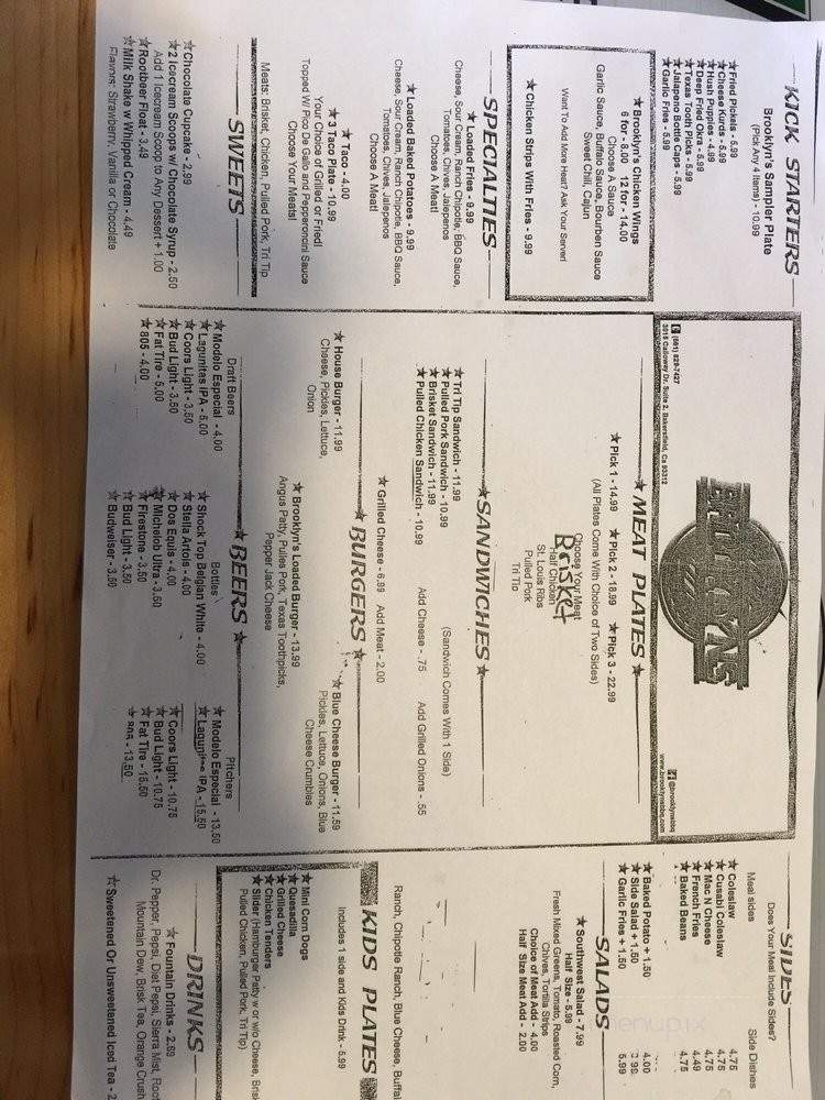 Brooklyn BBQ - Bakersfield, CA menu_pic