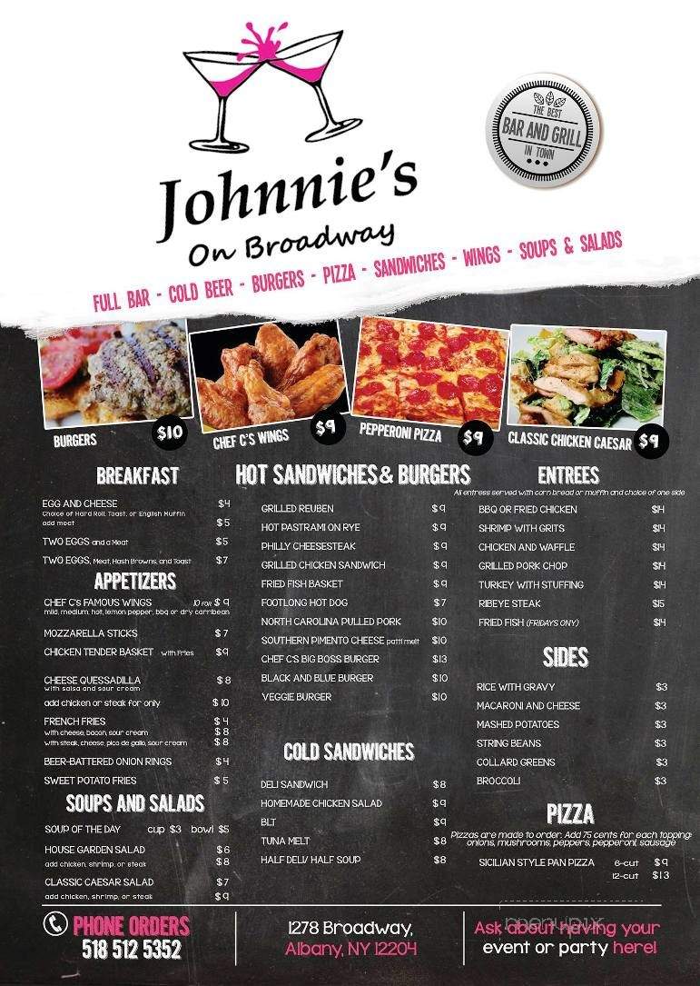 Johnnie's on Broadway - Albany, NY menu_pic