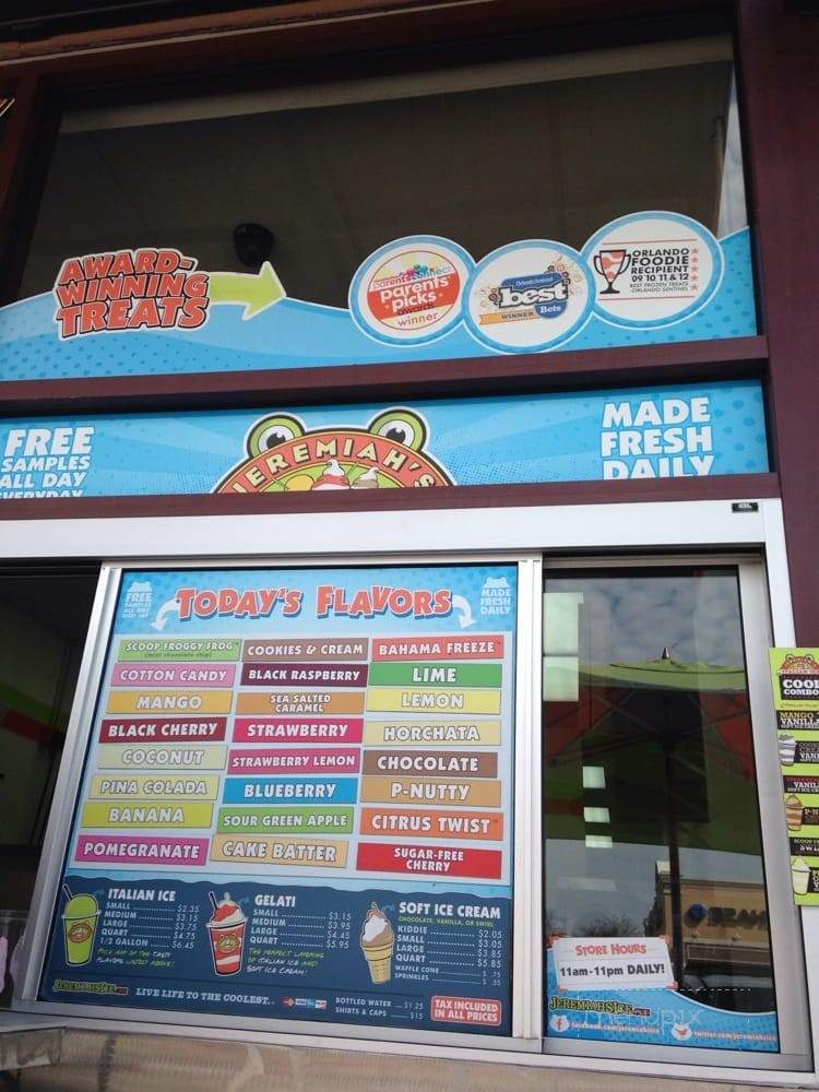 Jeremiahs Italian Ice - Orlando, FL menu_pic